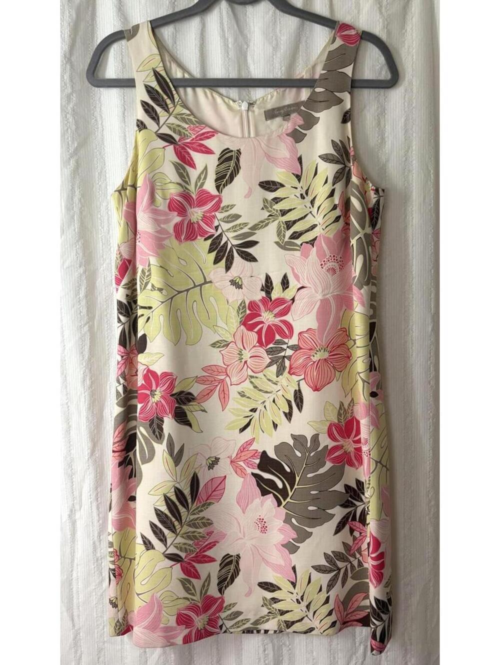 Tommy Bahama 100%Silk Sleeveless Minidress Size 6 #floral #preppy #kneelength